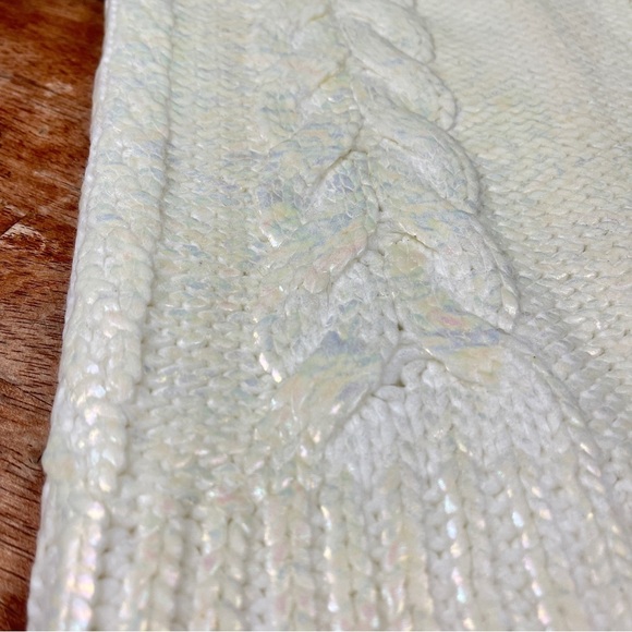 Promod Holographic Chunky Cable Knit‎ Skirt Tube Top Womens Small Holo Mermaid - Picture 3 of 10